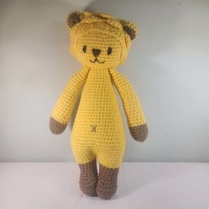 Hallmark Yellow Brown Lion Plush Knit Handmade 12" Bobi Craft